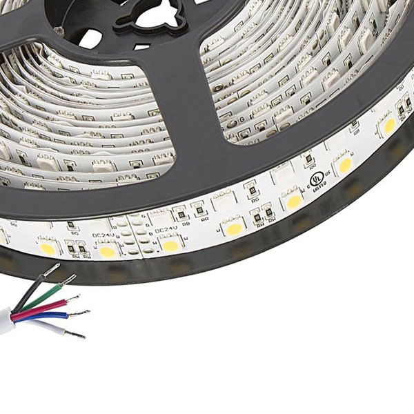 RGBW LED Strip Lights - Dual Row 24V LED Tape Light with White and Multicolor LEDs - 530 Lumens/ft.