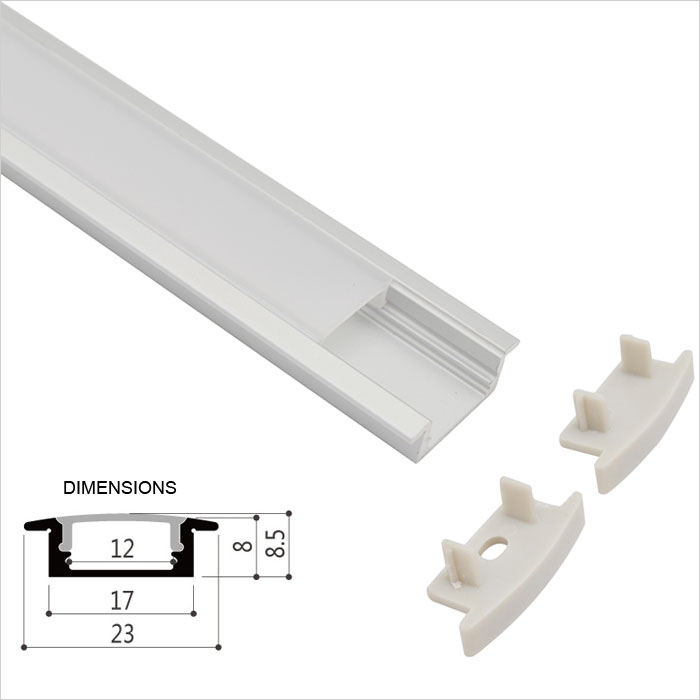 Recessed Extrusions LED Strip Channel - 23mm Wide - Universal - 1m