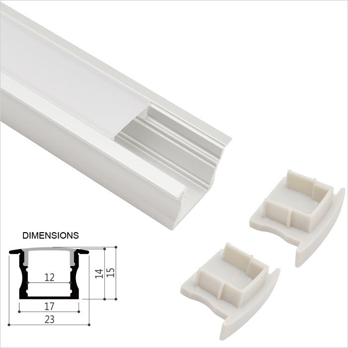 Recessed Extrusions LED Strip Channel - 23mm Wide - Universal - 1m