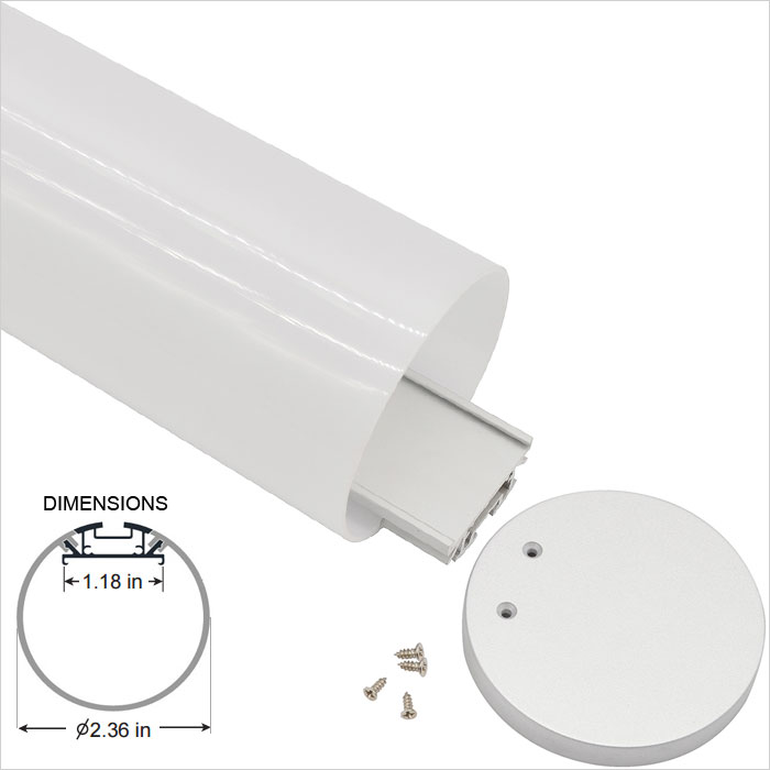 LED Profile Housing For Flexible LED Strip Lights Installations - 60mm Wide LED Linear Pendant Lights - 1m