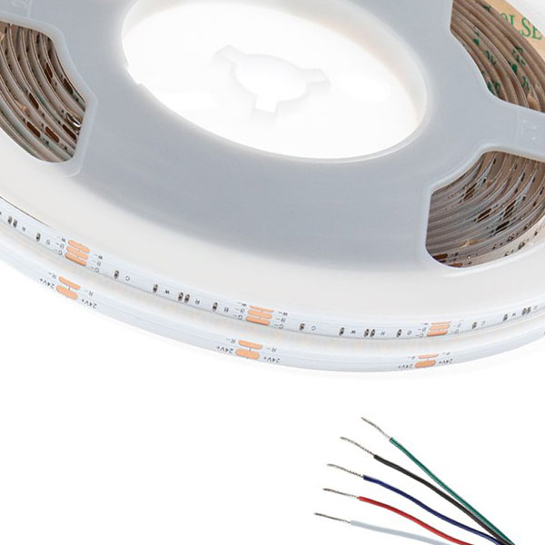 5m RGB+White COB LED Strip Light - COB Series LED Tape Light - IP20 - 24V - RGB+Cool White / RGB+Natural White / RGB+Warm White