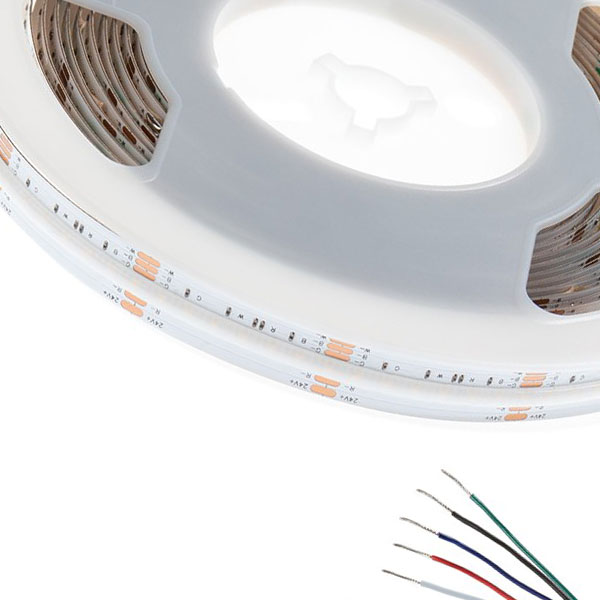 5m RGB+White COB LED Strip Light - COB Series LED Tape Light - IP65 - 24V - RGB+Cool White / RGB+Natural White / RGB+Warm White