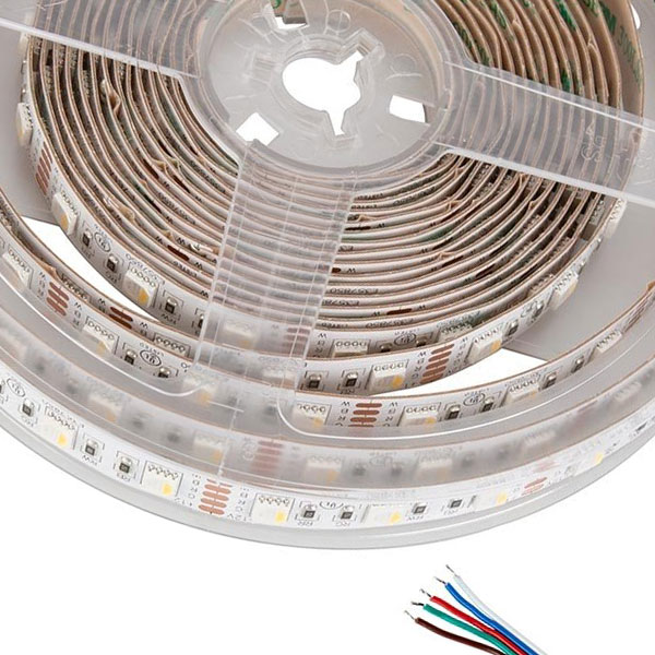 5m RGBW LED Strip Light - 4-in-1 Chip 5050 Color-Changing LED Tape Light - 12V / 24V - IP20