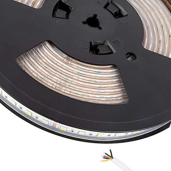 5m RGB+W LED Strip Light - Color-Changing LED Tape Light - 12V / 24V - IP67 Waterproof