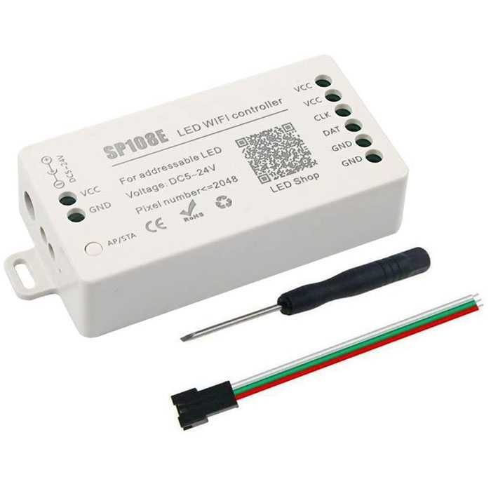 SP108E WiFi Controller DC 5V-24V for SK6812 SK6812-RGBW WS2812 WS2813 WS2811 AL2815 Digital Pixel Strip Light & Neon Flex