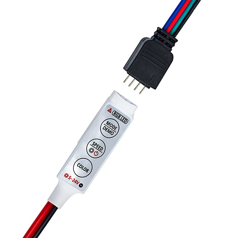 Mini RGB LED Controller - Dynamic Color-Changing Modes - 4 Amps/Channel - Mini RGB LED Controller