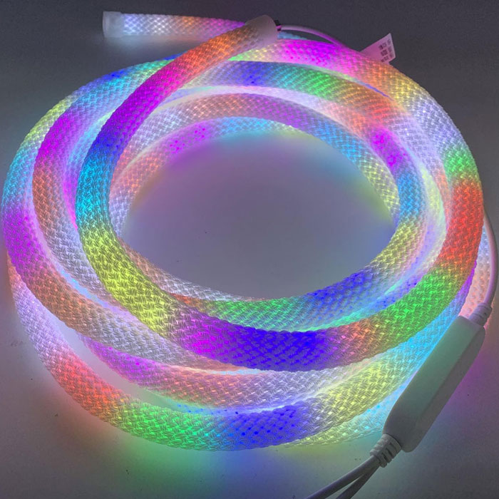 360 Degree Round Fabric Reticulate Pattern LED Neon Strip Addressable Flexible Light Tape -5m