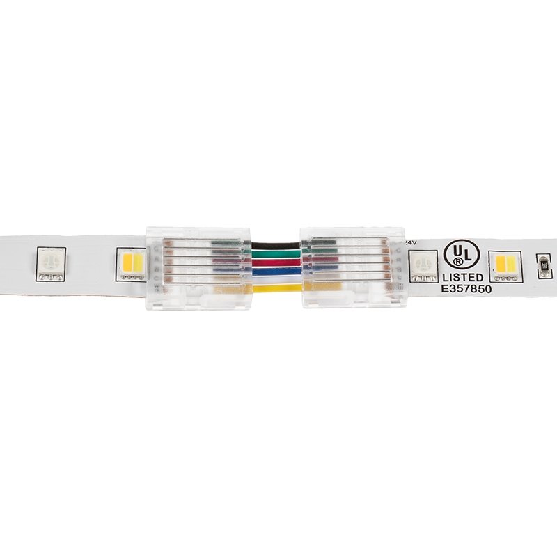 Solderless Clamp-On Up / Down L Wire Connector - 12mm RGB + CCT LED Strip Lights