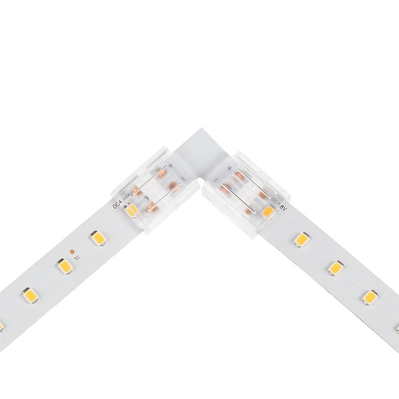 Solderless Clamp-On 'L' Connector - 12mm Single Color LED Strip Lights