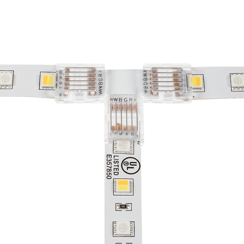 Solderless Clamp-On T Connector for 12mm RGB + CCT LED Strip Lights