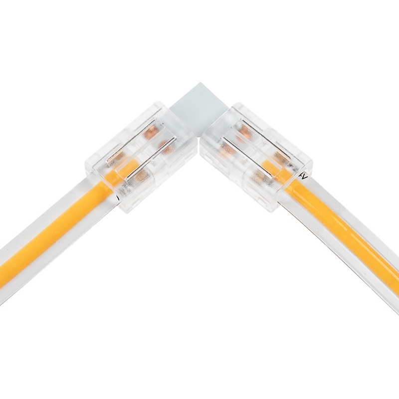 Solderless Clamp-On L Connector for 8mm COB LED Strip Lights