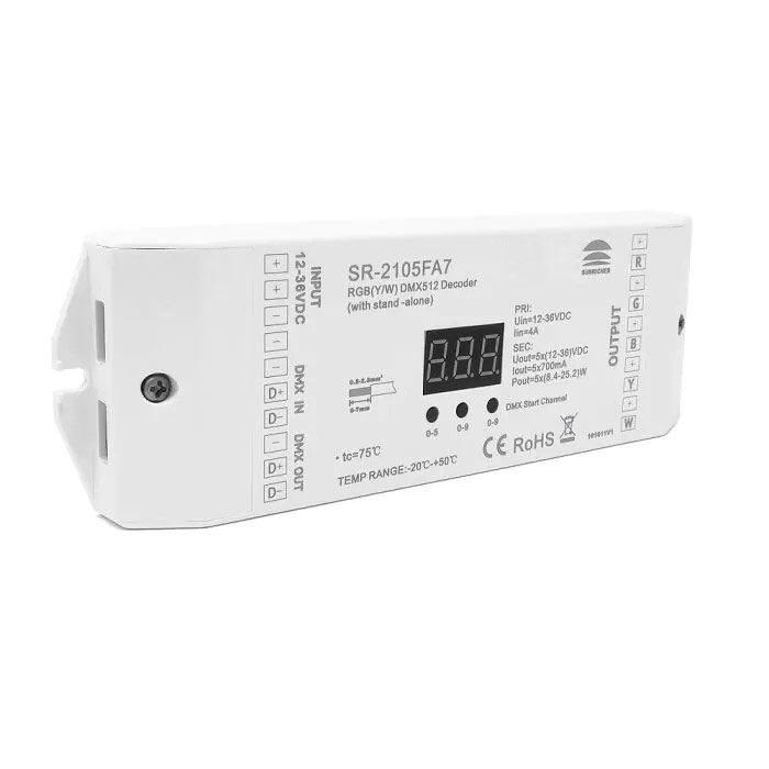 Sunricher DMX Five Channel Constant Current DMX Decoder