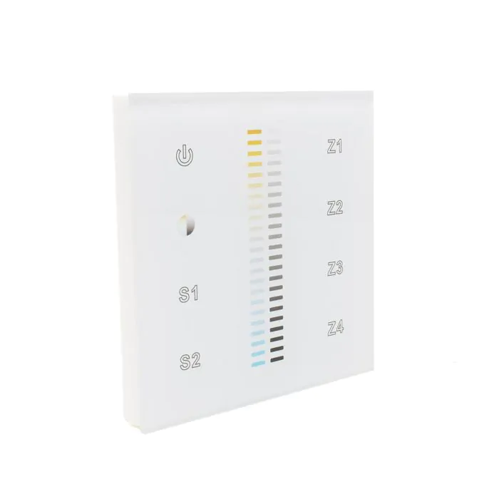 Sunricher DALI DT8 Four Zone Dual Colour (CCT) Double Touch Slider DALI Wall Panel White (Low voltage)