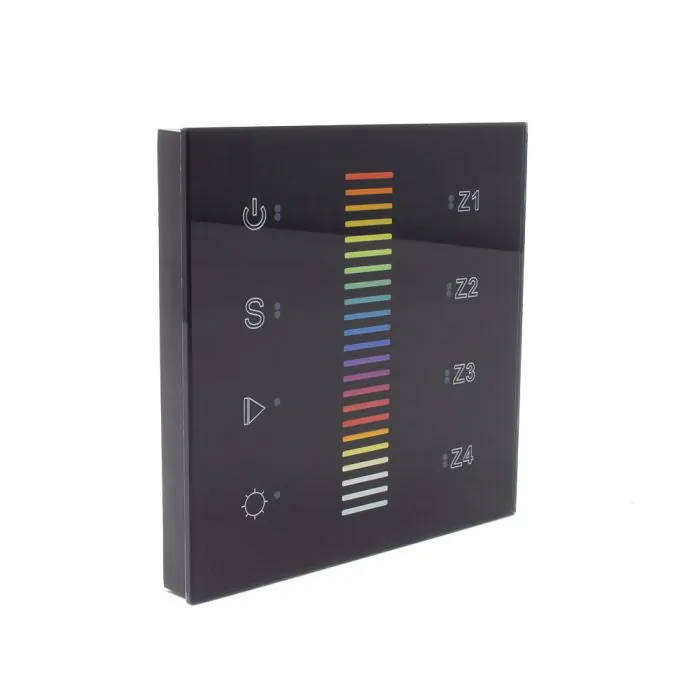 Sunricher DALI DT8 Four Group RGB Colour Changing Touch Slider DALI Wall Panel Black (Low voltage)