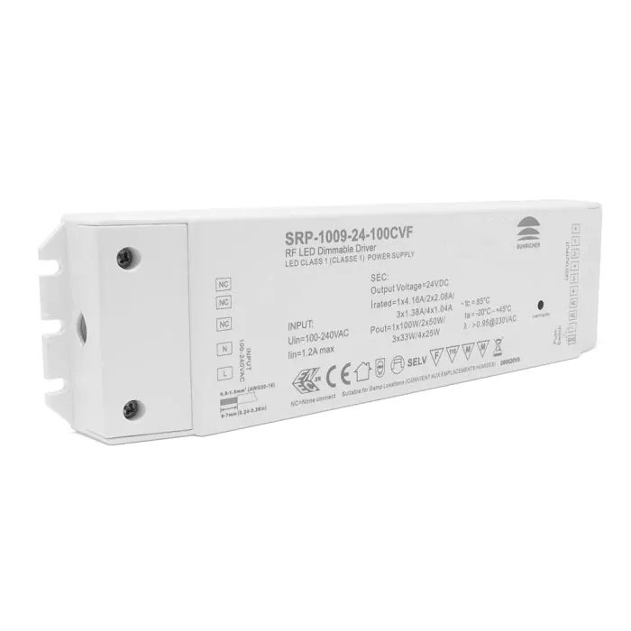 Sunricher RF Four Channel 24v 100W Constant Voltage LED Driver