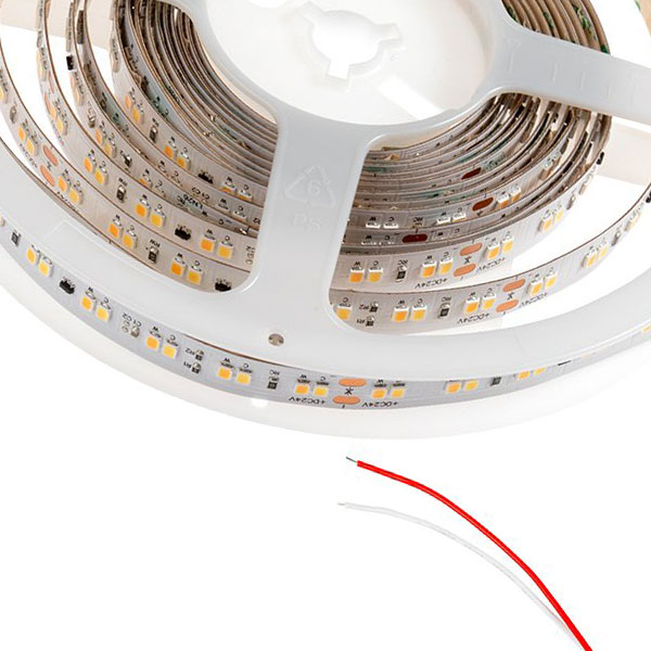 5m Dim-to-Warm White LED Strip Light - Dynamic Color Tape Light - 3000K–1800K - 90+ CRI - 24V