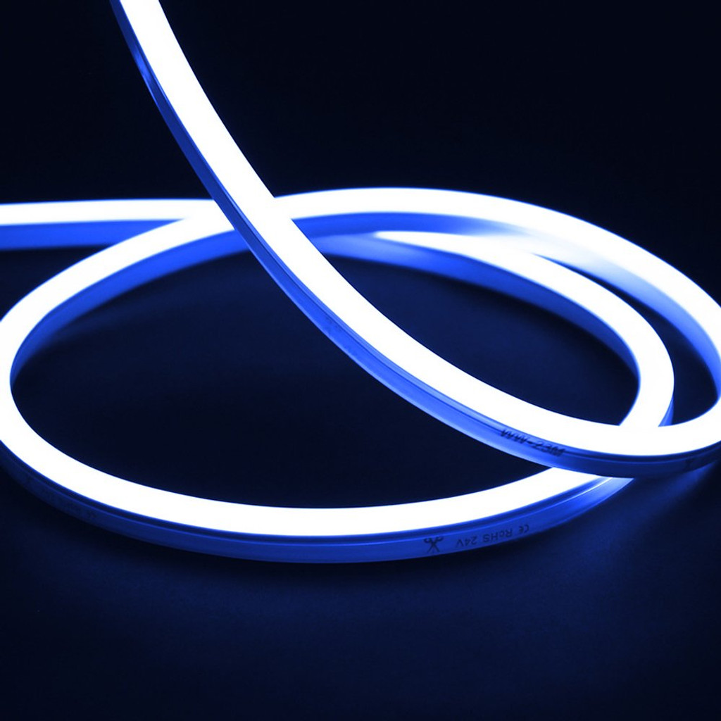 Tagra | IP65 | 24V | Essential | Horizontal Bend LED Neon Flex | 10x15mm | 8.0W p/m | Blue | 5 Metre