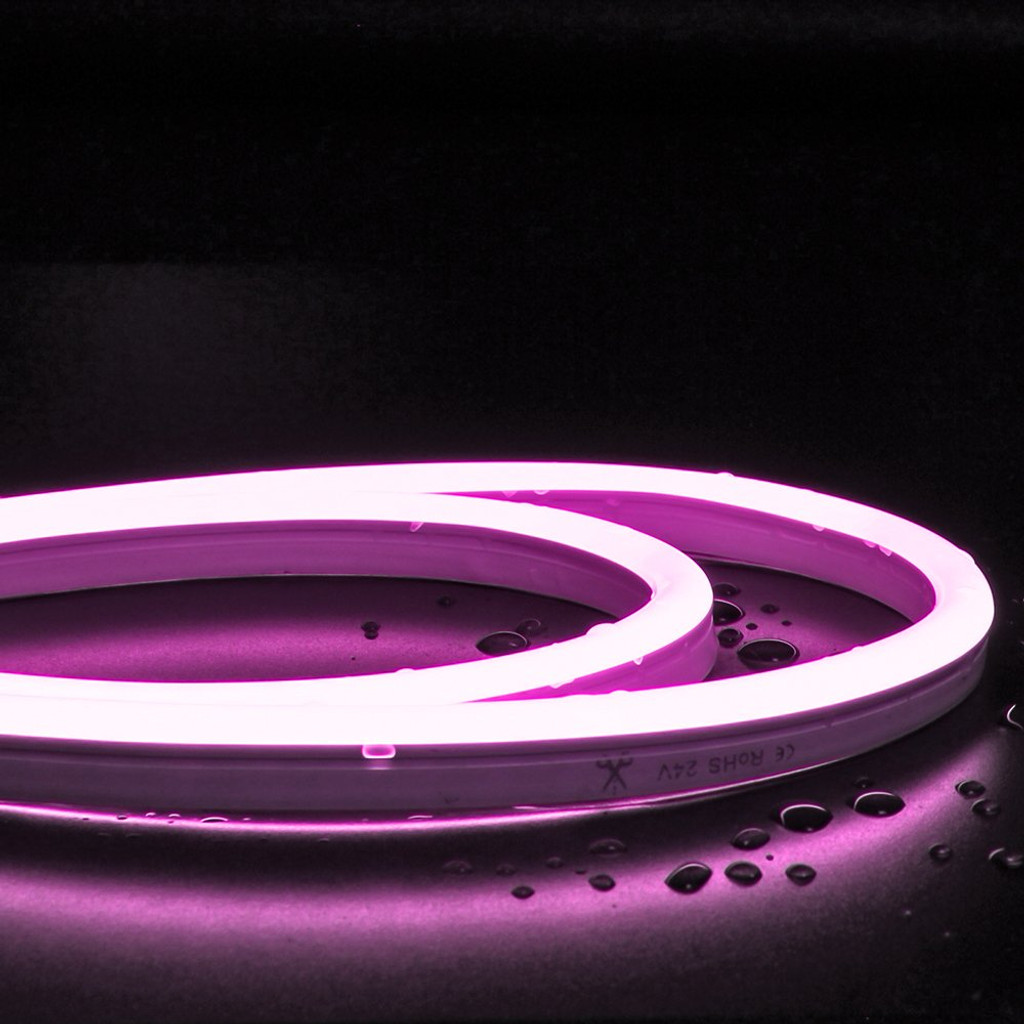 Tagra | IP65 | 24V | Essential | Horizontal Bend LED Neon Flex | 10x15mm | 8.0W p/m | Pink | 5 Metre