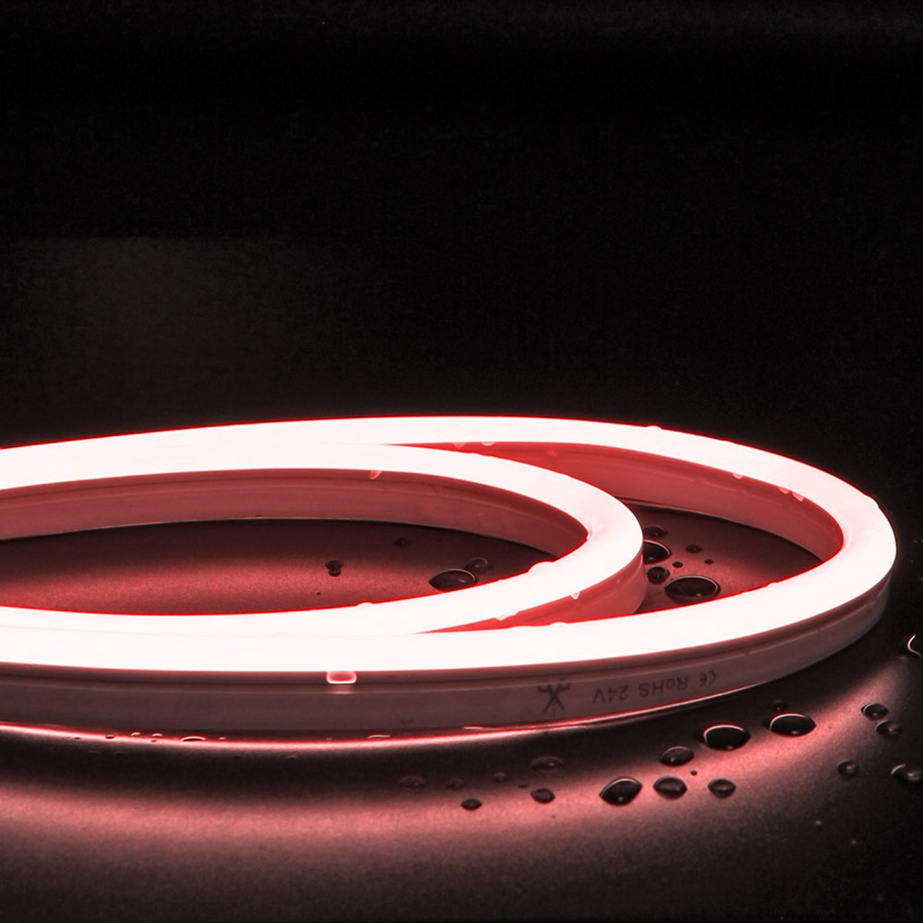 Tagra | IP65 | 24V | Essential | Horizontal Bend LED Neon Flex | 10x15mm | 8.0W p/m | Red | 5 Metre