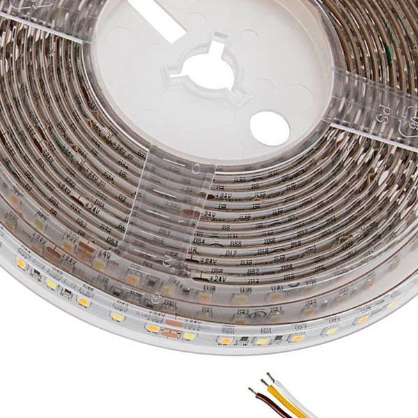 5m Tunable White LED Strip Light - LED Tape Light - 12V / 24V - IP64 Weatherproof - Tunable White - 196.9in (16.40ft)